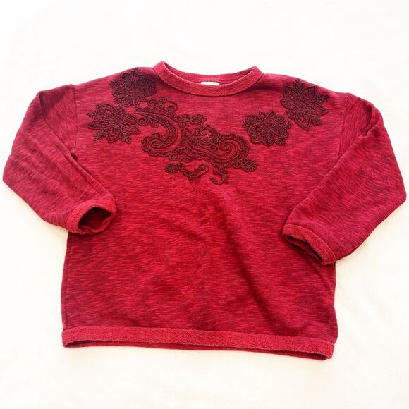 Zara Kids Embroidered Sweatshirt sz 6 Red Zara Sweatshirt - Picture 1 of 7